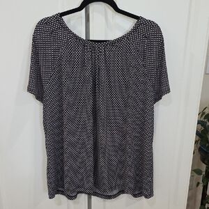 Liz Claiborne Black and White Dotted Blouse